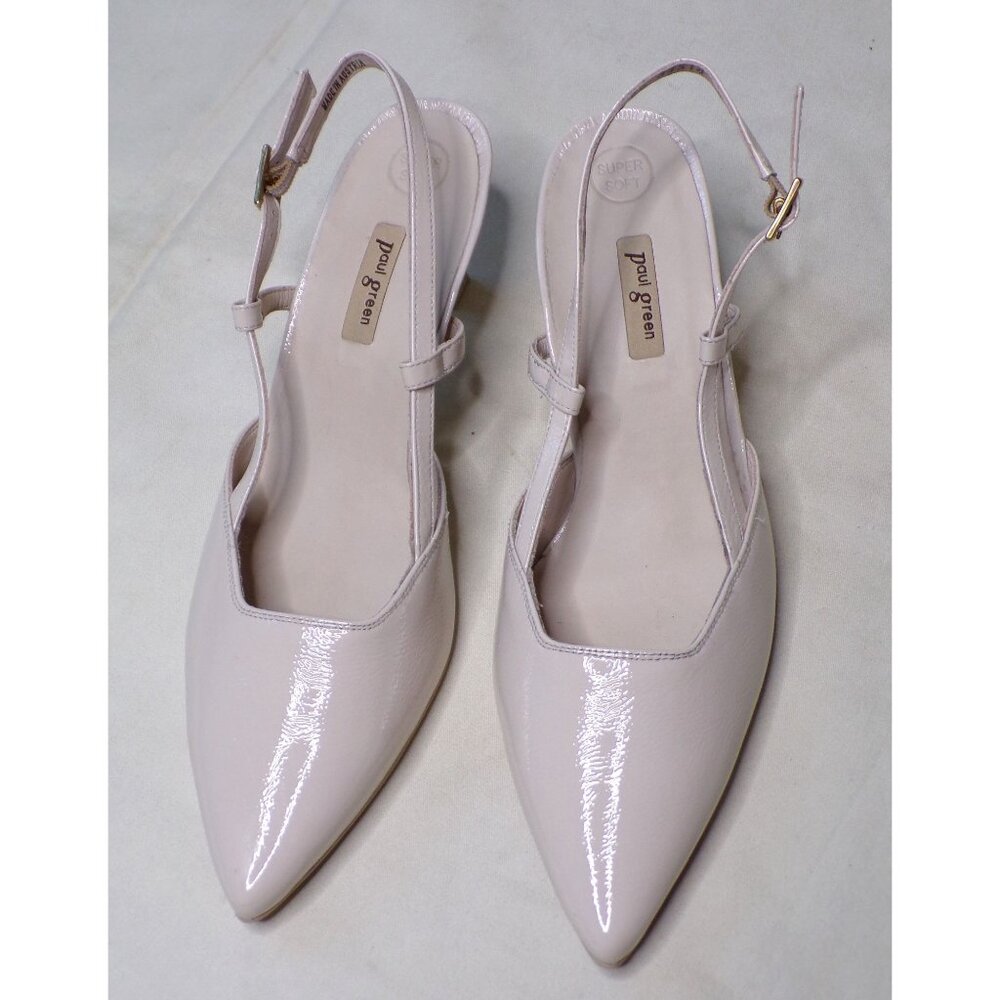 🆕PAUL GREEN Tabitha Slingback Pointed Toe Kitten Heel Pump Shoes 8.5 Ivory - Picture 9 of 10